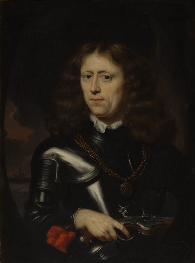 Admiral Jacob Binkes født ca 1640, død 1677. av Nicolaes Maes