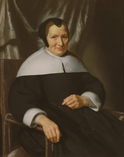 Portrett av en dame som sitter i en lenestol av Nicolaes Maes