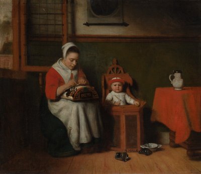 Blondemakeren, ca. 1656. av Nicolaes Maes