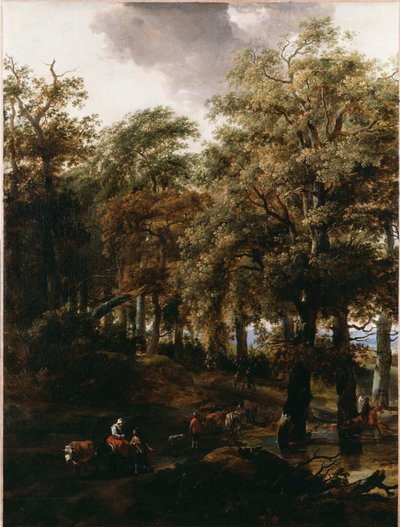 En vei gjennom en skog av Nicolaes Pietersz. Berchem