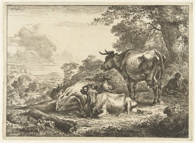 Tre hvilende kyr av Nicolaes Pietersz Berchem
