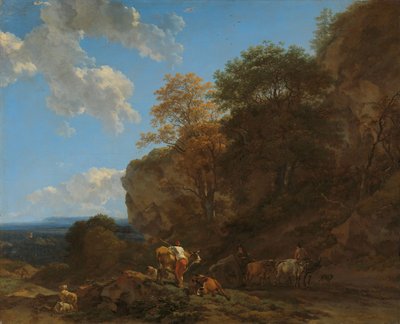 Italiensk landskap av Nicolaes Pietersz Berchem