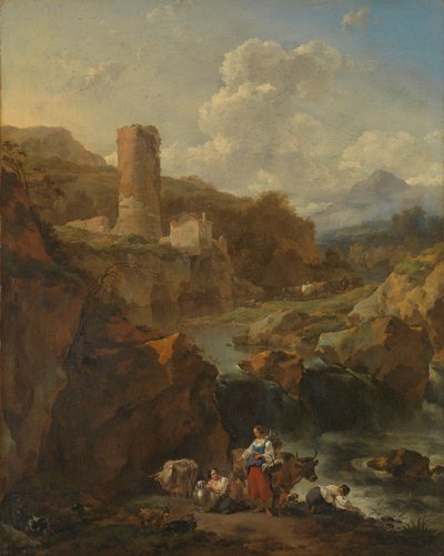 Italiensk landskap av Nicolaes Pietersz Berchem