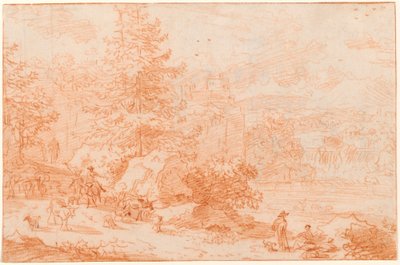 Northern Landscape Fantasy Evoking Tivoli av Nicolaes Pietersz Berchem