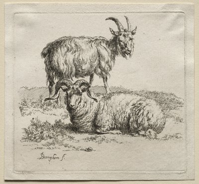 Vær og geit. av Nicolaes Pietersz. Berchem