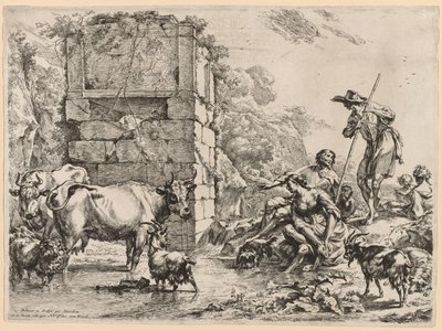 Vanningsplassen. av Nicolaes Pietersz. Berchem