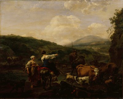 Kveg på et vanningssted av Nicolaes Pieterszoon Berchem