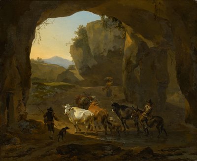 Kuherder i en grotte av Nicolaes Pietersz. Berchem