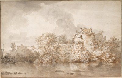 Elvelandskap nær Montfoort av Nicolaes Pietersz. Berchem