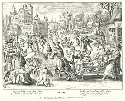 Vinterens gleder (kobbergravering) av Nicolaes de (after) Bruyn