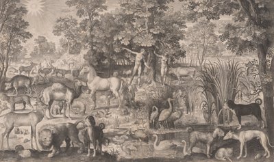 Adam og Eva i paradis, 1631., 1631. av Nicolaes de Bruyn