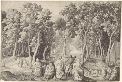 Bondefamilie i en skog av Nicolaes de Bruyn