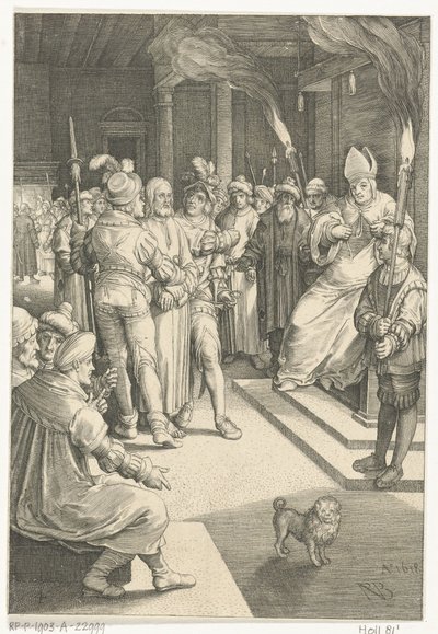 Kristus før Kaifas The Passion (serietittel) av Nicolaes de Bruyn
