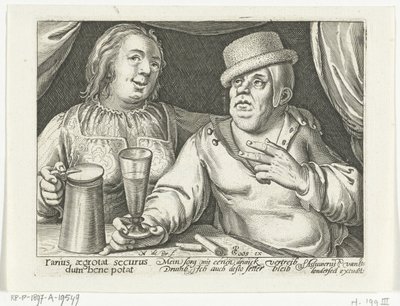 Drikker mann og kvinne av Nicolaes de Bruyn