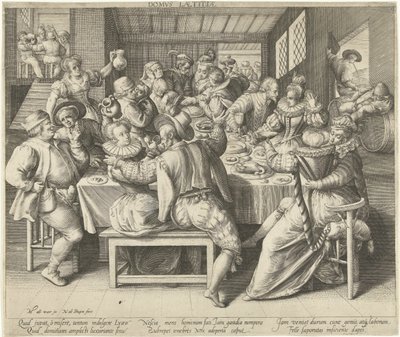 Et huis vol feestrumoer House of Joy (tittel på objekt) av Nicolaes de Bruyn