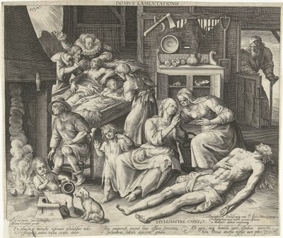 Et hus fullt av sorg Domus lamentationis (tittel på objekt) av Nicolaes de Bruyn