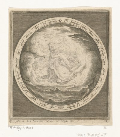 Første skapelsesdag: Gud skaper himmel og jord Fra skapelse til utvisning fra paradis (serietittel) av Nicolaes de Bruyn