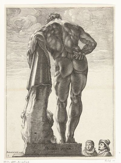 Hercules Farnese Hercules Victor (tittel på objekt) Tre antikke statuer i Roma etter Goltzius (serietittel) av Nicolaes de Bruyn