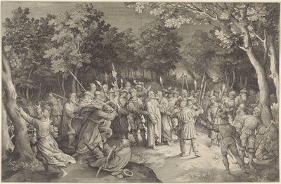 Judas kyss og arrestasjon av Kristus av Nicolaes de Bruyn