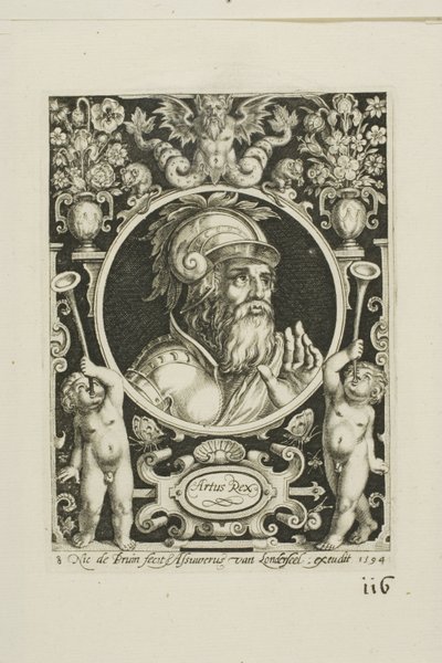 King Arthur, tallerken åtte fra The Nine Worthies av Nicolaes de Bruyn