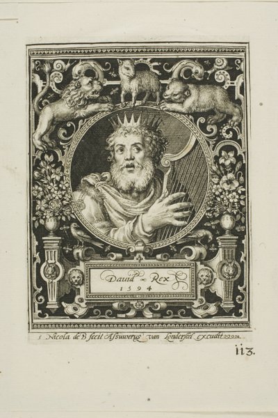 Kong David, plate fem fra De ni verdige av Nicolaes de Bruyn