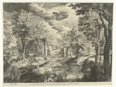 Landskap med Hagar og Ismael av Nicolaes de Bruyn