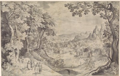 Landskap med rådyrjakt av Nicolaes de Bruyn
