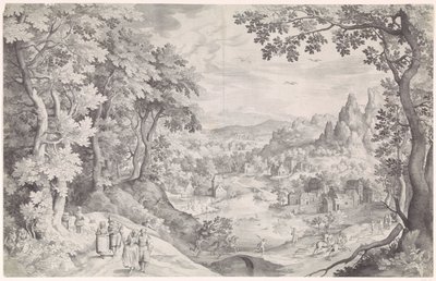 Landskap med rådyrjakt av Nicolaes de Bruyn