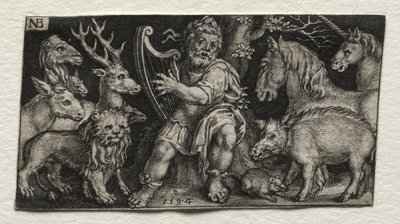 Orfeus sjarmerer dyrene av Nicolaes de Bruyn