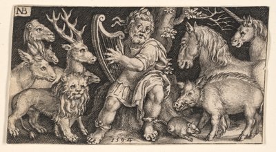 Orfeus fra Kjempende kimærer og scener fra Æsops fabler av Nicolaes de Bruyn