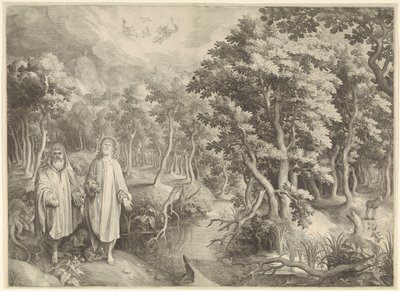 Kristi fristelse i ørkenen av Nicolaes de Bruyn