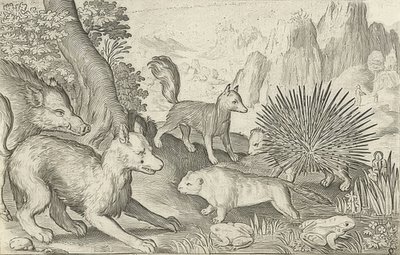 Villsvin, rev, bever, piggsvin og frosker. 1621 av Nicolaes de Bruyn