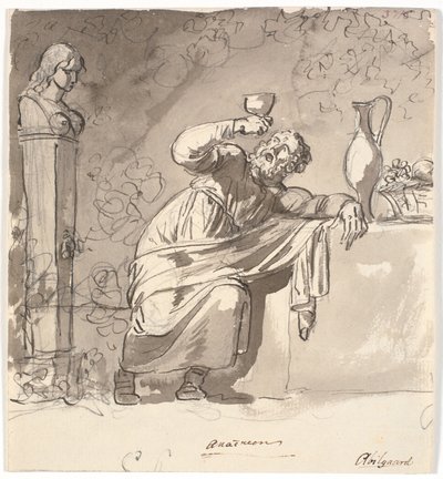 Anacreon, lent mot et bord med en hevet beger av Nicolai Abildgaard