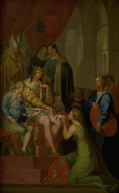 Christian I hevet provinsen Holstein til staten et hertugdømme i 1460 av Nicolai Abildgaard
