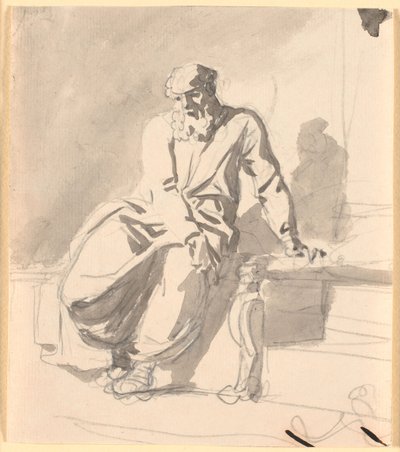 En sittende antikk mannsfigur, antagelig Anacreon av Nicolai Abildgaard