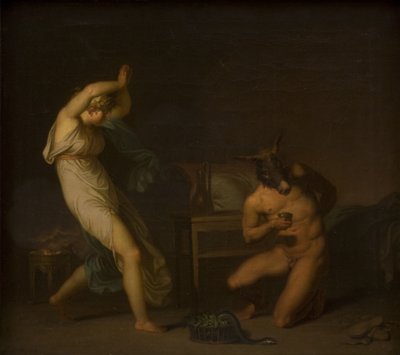 Fotis ser sin elsker Lucius forvandlet til en rumpe. Motiv fra Apeleius