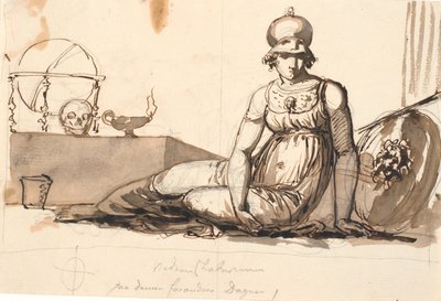 Tilbakelent Athena. Allegori av vitenskapene av Nicolai Abildgaard