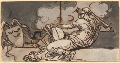 Tilbakelent kvinneskikkelse som symboliserer den muhammedanske religionen av Nicolai Abildgaard