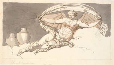 Natt, en hvilende kvinne med flaggermusvinger av Nicolai Abildgaard