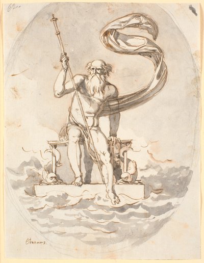 Oceanus på sin trone i havet av Nicolai Abildgaard