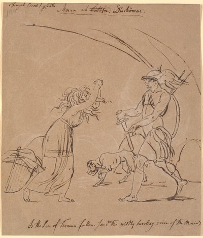 Scene av Ossian; Morna og Duchomar av Nicolai Abildgaard