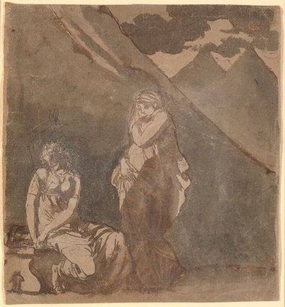 Scene fra Voltaires "Le triumvirat", formodentlig 1.akt, 1.scene av Nicolai Abildgaard