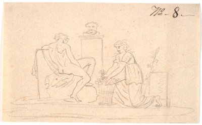 Scene med to figurer av Nicolai Abildgaard