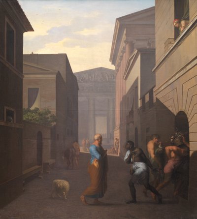 Simo og hans tidligere slave Sosia. Fra Terences Andria. av Nicolai Abildgaard