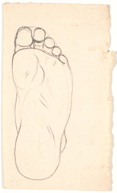 Studie av en fot sett nedenfra. Hælen t.h. av Nicolai Abildgaard