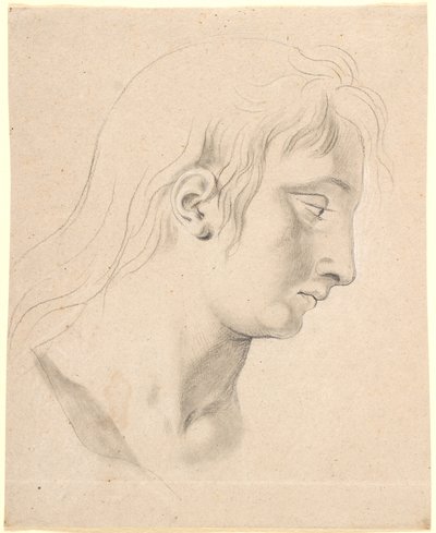 Studie for prins Hans' hode på Christian I-bildet i Christiansborg riddersal av Nicolai Abildgaard