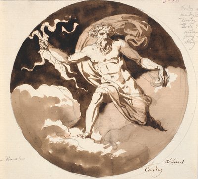 Torsdag. Jupiter med lyn i høyre hånd av Nicolai Abildgaard