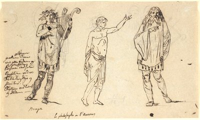 Tre mannsfigurer. TVen. lik Braga-figuren på forrige side av Nicolai Abildgaard
