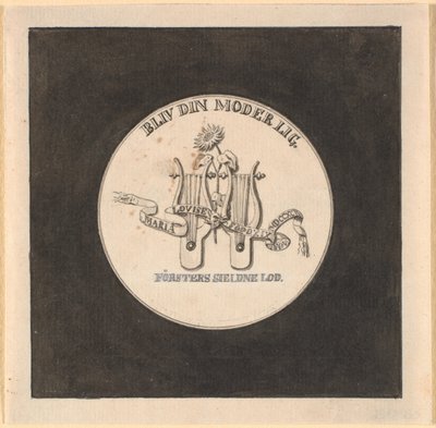 Utkast til baksiden av medaljen i anledning kronprinsessens nedstigning i 1792 av Nicolai Abildgaard