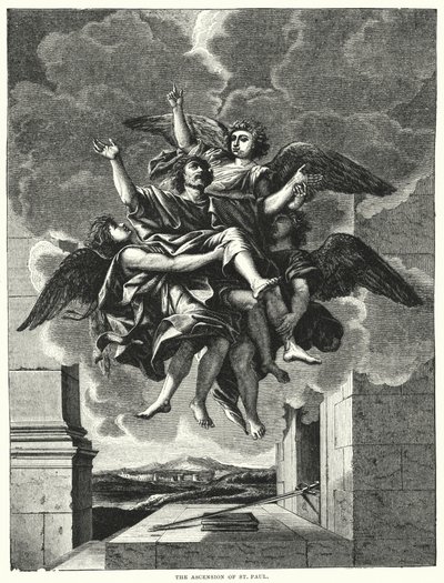 The Ascension of St Paul (gravering) av Nicolas (after) Poussin